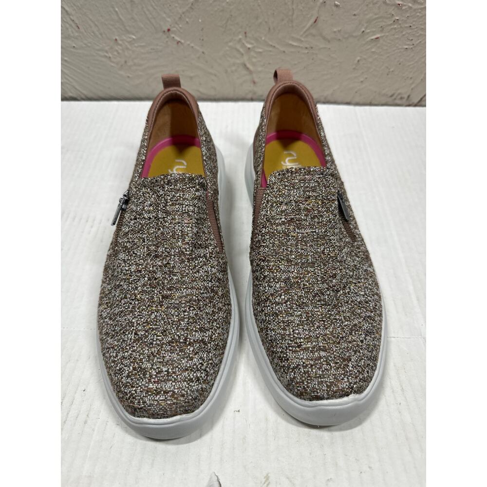 Ryka Slip-On Shoes with Zip Detail Ally Heathered Beaver Brown Size 7